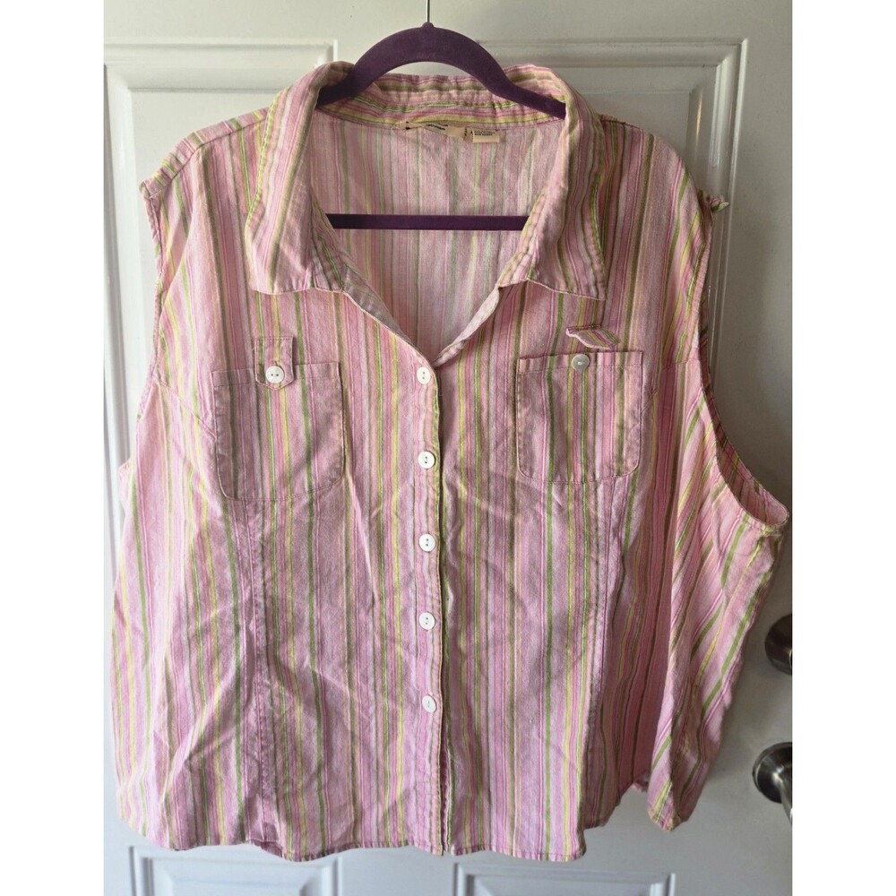 MG Women Paris  Multi-color Stripe Sleeveless Button Front Sz. 4-6  36